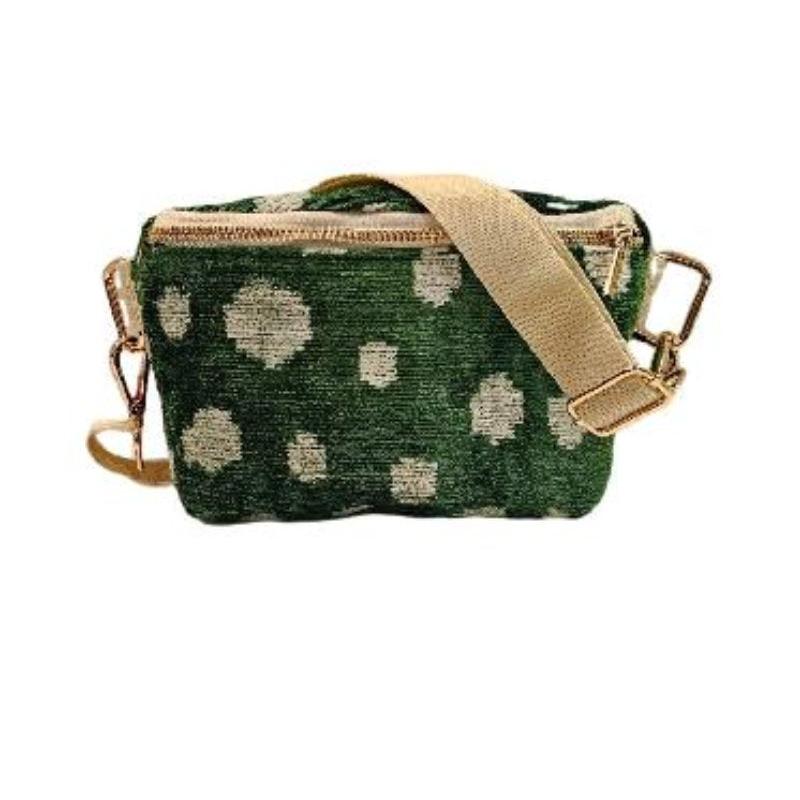 Emerald Green and White Polka Dot Mini Emmie Crossbody