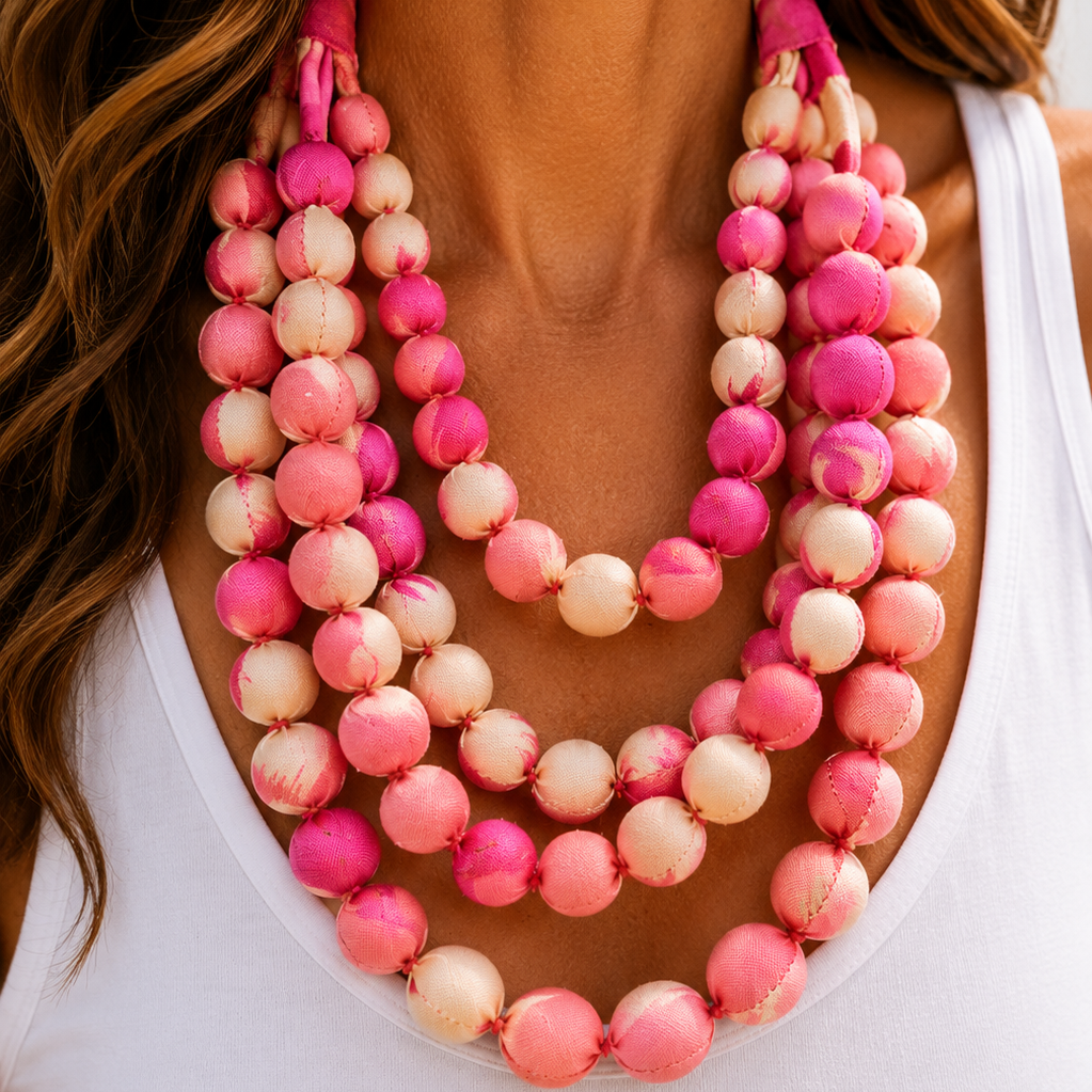 Blush Paradise Ikat Necklace